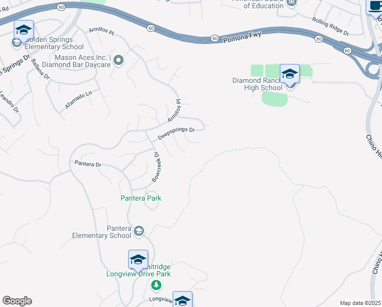 map of restaurants, bars, coffee shops, grocery stores, and more near 668 Rainbow Place in Diamond Bar