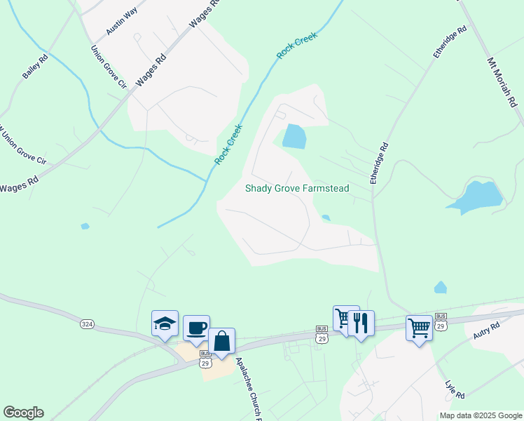 map of restaurants, bars, coffee shops, grocery stores, and more near 1565 Wynfield Drive in Auburn