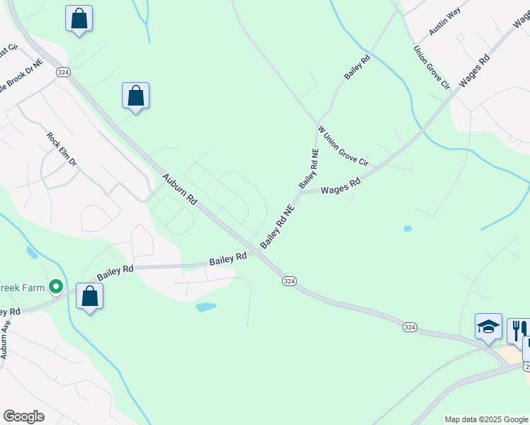 map of restaurants, bars, coffee shops, grocery stores, and more near 365 Rodeo drive in Gwinnett County