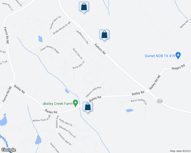 map of restaurants, bars, coffee shops, grocery stores, and more near 511 Rock Elm Drive in Auburn