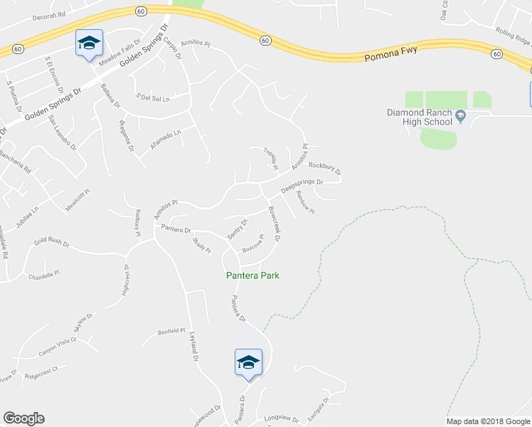 map of restaurants, bars, coffee shops, grocery stores, and more near 24384 Claywood Drive in Diamond Bar