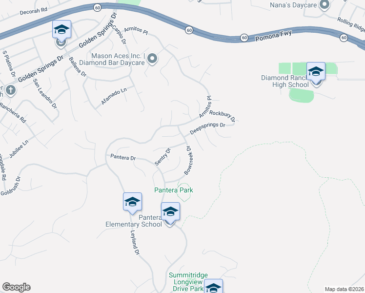 map of restaurants, bars, coffee shops, grocery stores, and more near 24384 Claywood Drive in Diamond Bar