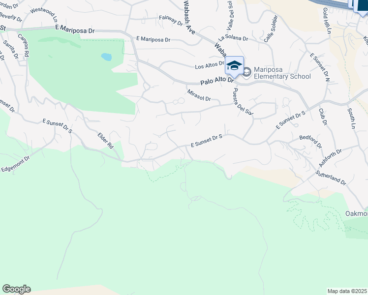 map of restaurants, bars, coffee shops, grocery stores, and more near Helen Court in Redlands