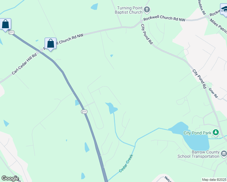 map of restaurants, bars, coffee shops, grocery stores, and more near 220 Hyde Park in Winder