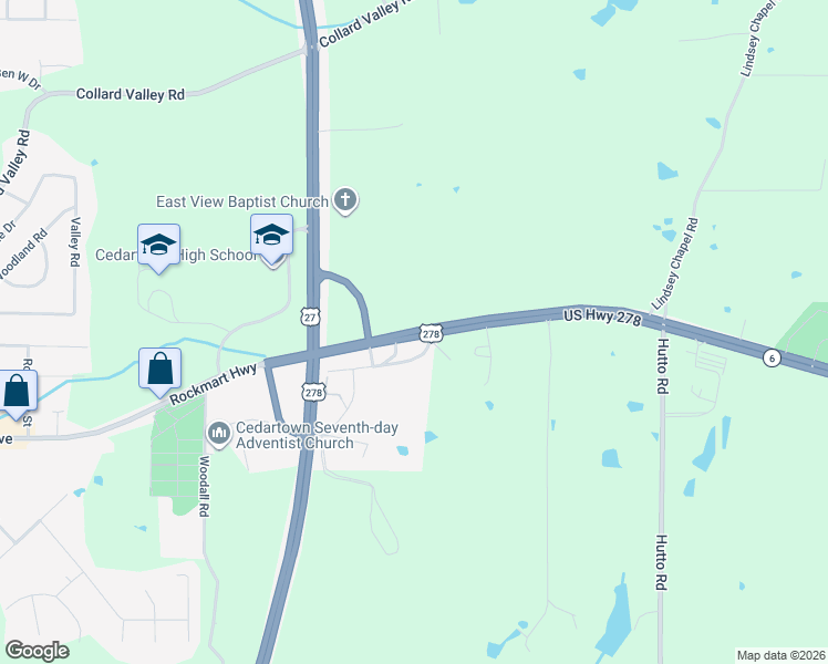 map of restaurants, bars, coffee shops, grocery stores, and more near 1452 Rockmart Highway in Cedartown