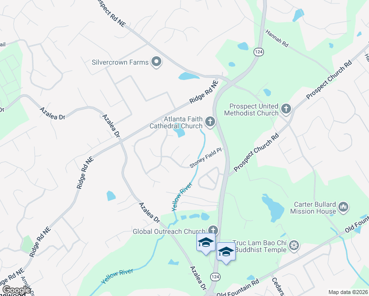 map of restaurants, bars, coffee shops, grocery stores, and more near 1347 Rolling Stream Way in Lawrenceville
