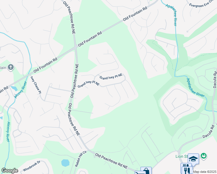 map of restaurants, bars, coffee shops, grocery stores, and more near 788 Grand Ivey Place Northeast in Dacula