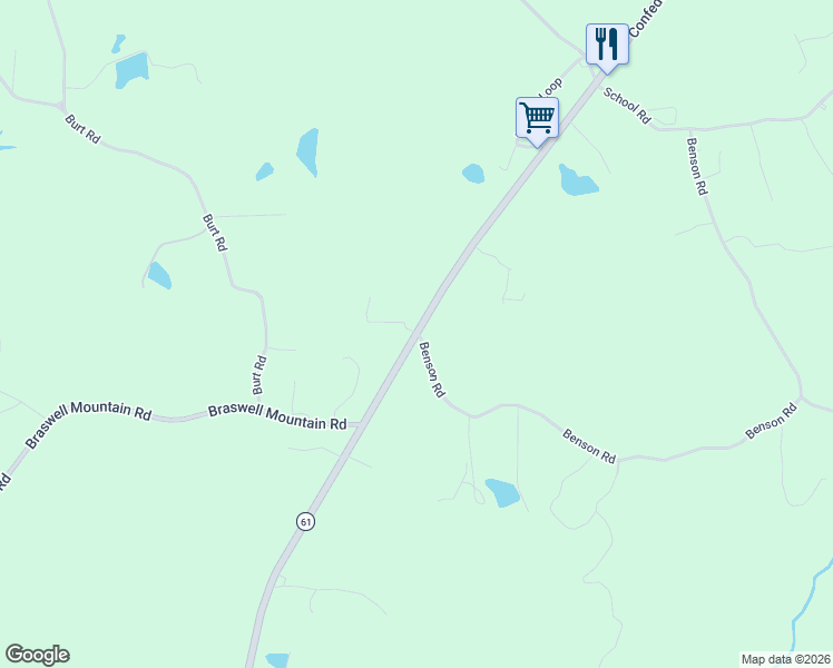 map of restaurants, bars, coffee shops, grocery stores, and more near 7097 Cartersville Highway in Dallas