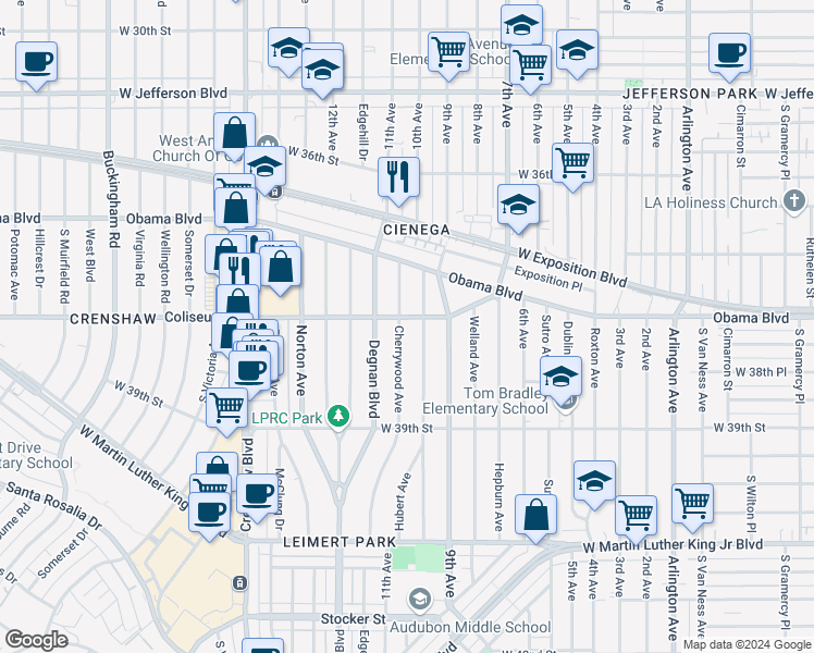 map of restaurants, bars, coffee shops, grocery stores, and more near 3774 Cherrywood Avenue in Los Angeles