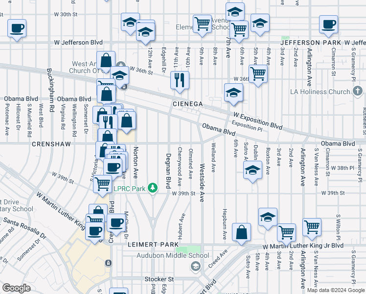 map of restaurants, bars, coffee shops, grocery stores, and more near 3774 Cherrywood Avenue in Los Angeles