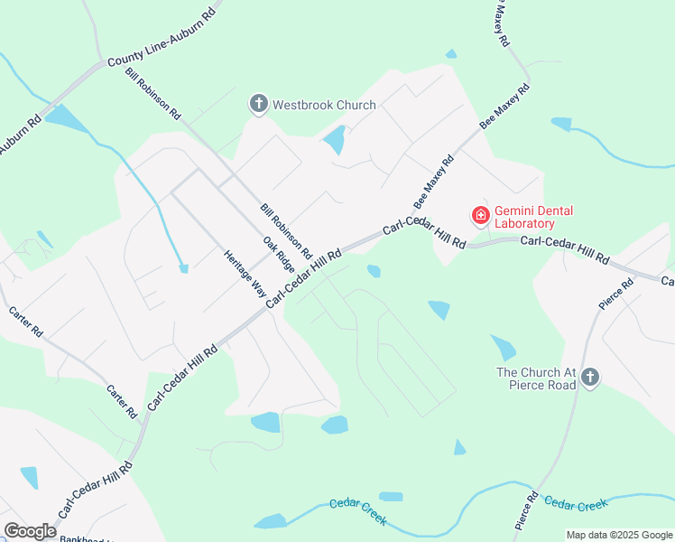 map of restaurants, bars, coffee shops, grocery stores, and more near 38 Cardinal Pond Lane in Winder