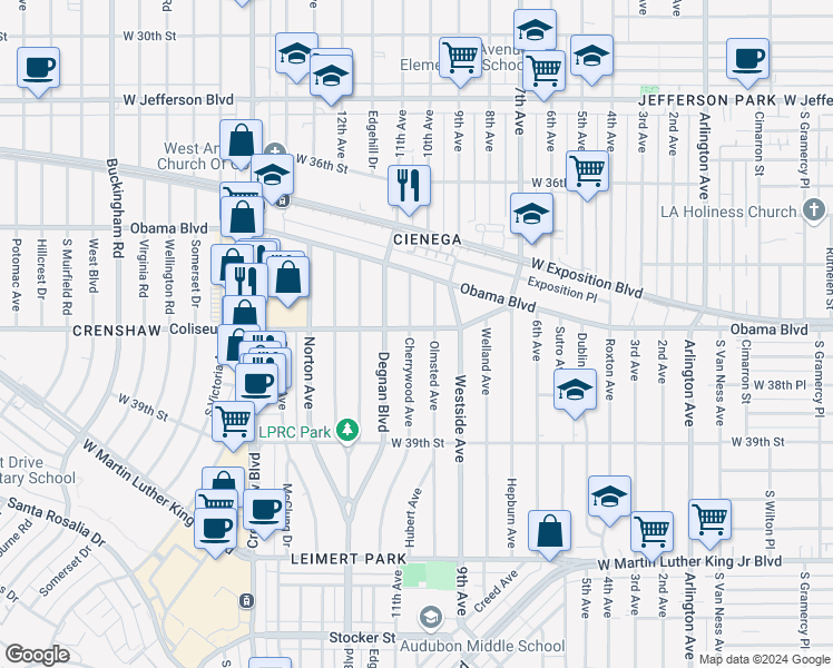 map of restaurants, bars, coffee shops, grocery stores, and more near 3750 Cherrywood Avenue in Los Angeles