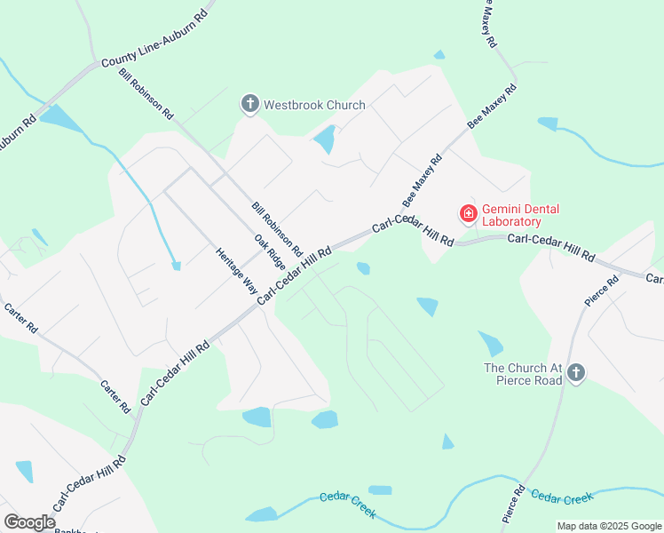 map of restaurants, bars, coffee shops, grocery stores, and more near 50 Cardinal Pond Lane in Winder