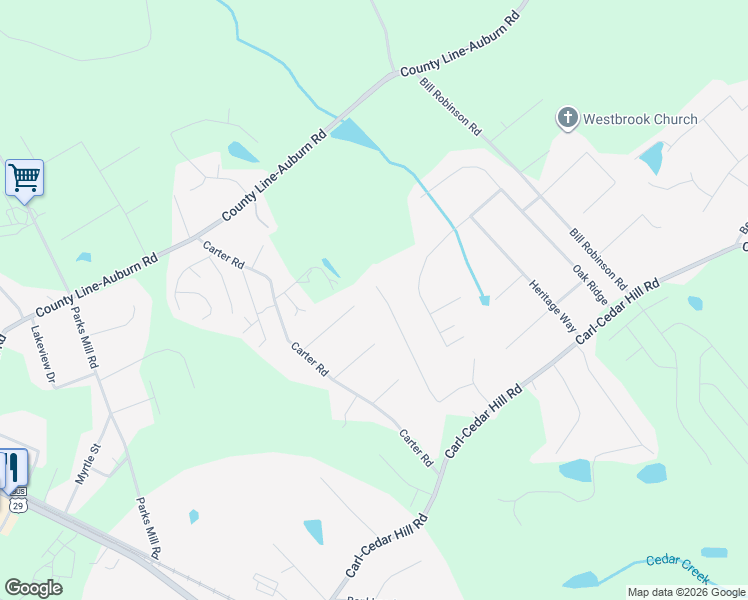 map of restaurants, bars, coffee shops, grocery stores, and more near 533 Vinemont Way in Auburn