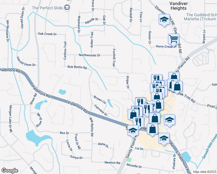 map of restaurants, bars, coffee shops, grocery stores, and more near 1819 Chasewood Park Drive in Marietta