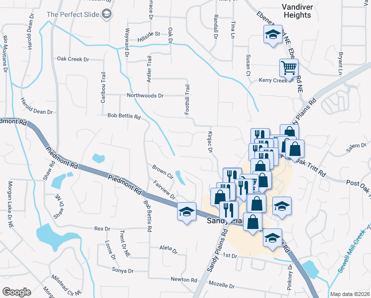 map of restaurants, bars, coffee shops, grocery stores, and more near 1819 Chasewood Park Drive in Marietta