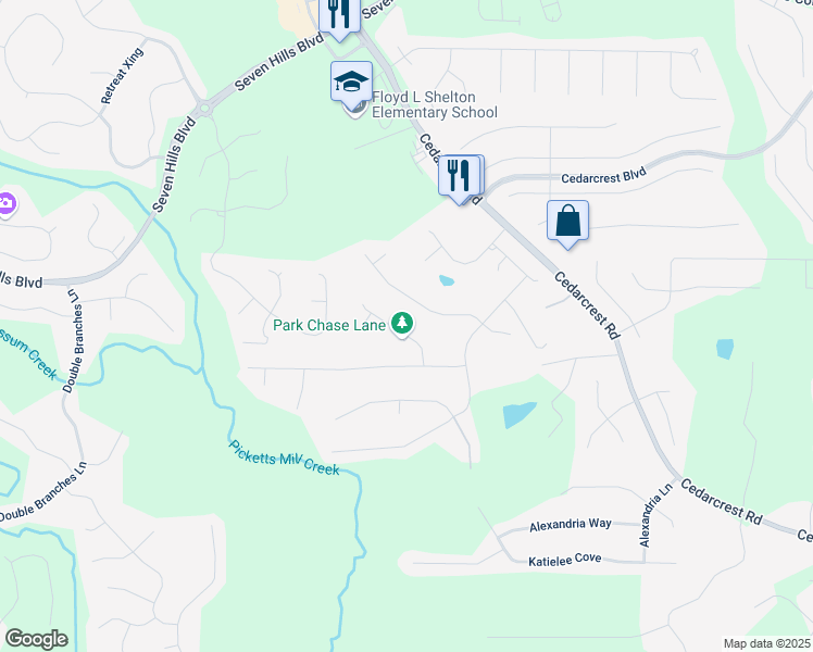 map of restaurants, bars, coffee shops, grocery stores, and more near 141 Longwood Crossing in Dallas