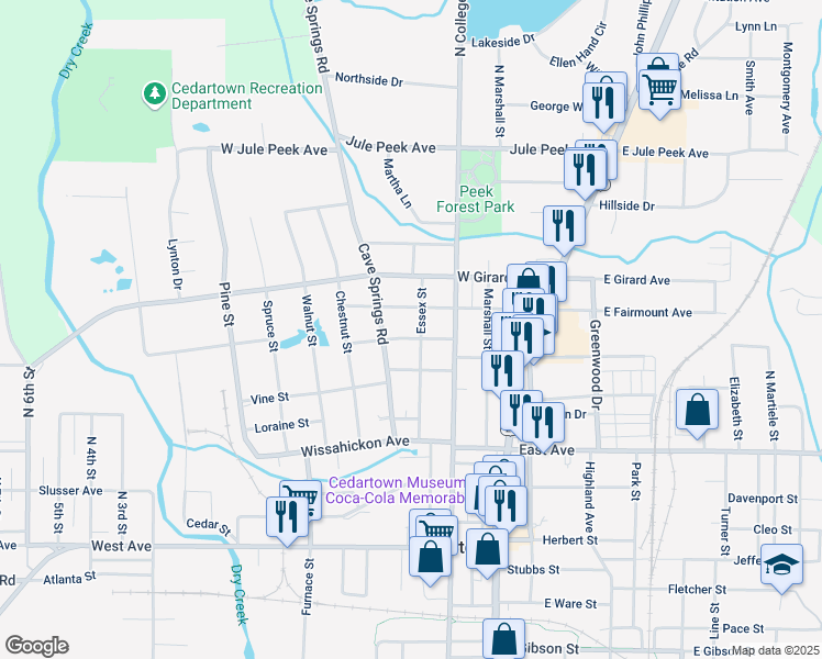 map of restaurants, bars, coffee shops, grocery stores, and more near 306 Victoria Avenue in Cedartown