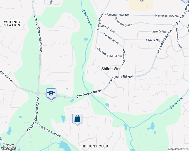 map of restaurants, bars, coffee shops, grocery stores, and more near 3941 Mill Creek Road in Kennesaw