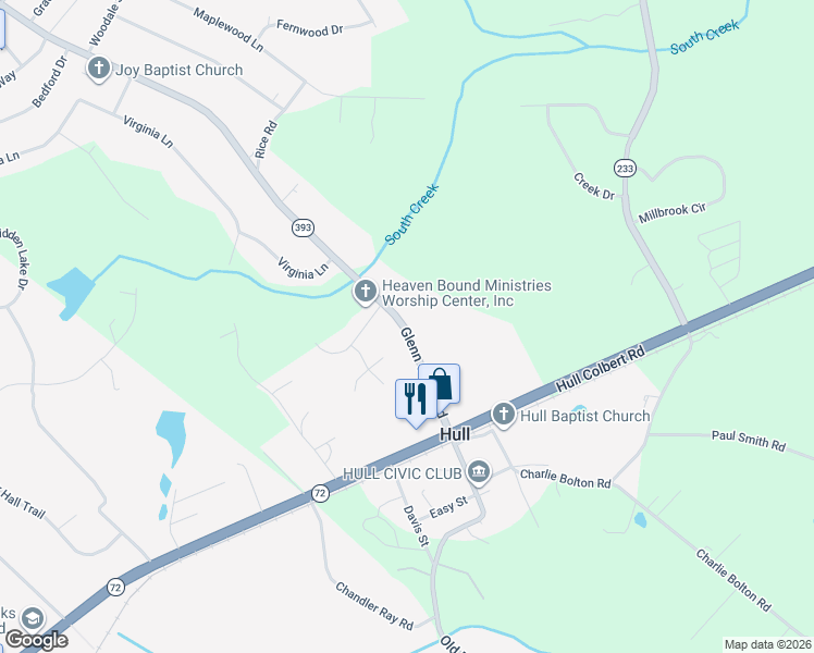 map of restaurants, bars, coffee shops, grocery stores, and more near 250 Glenn Carrie Road in Hull