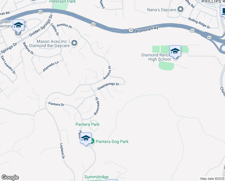 map of restaurants, bars, coffee shops, grocery stores, and more near 621 Foxhaven Place in Diamond Bar