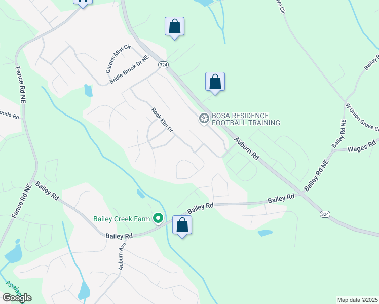 map of restaurants, bars, coffee shops, grocery stores, and more near 880 Rock Elm Drive in Auburn