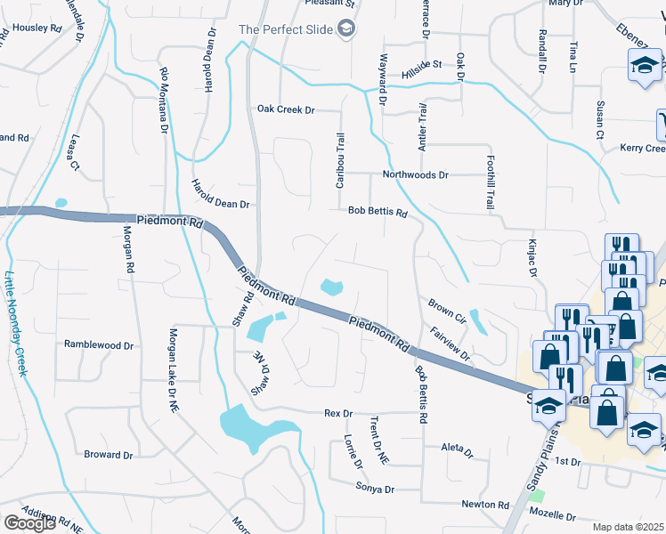 map of restaurants, bars, coffee shops, grocery stores, and more near 1522 Sprayberry Drive in Marietta