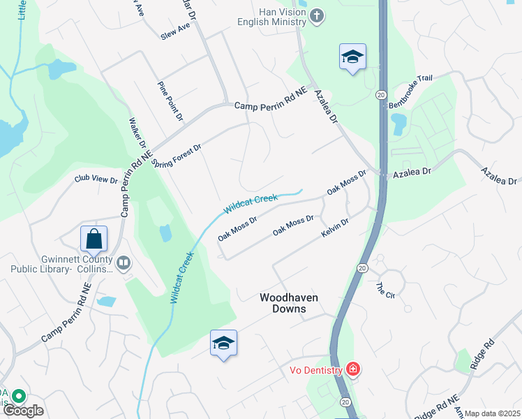 map of restaurants, bars, coffee shops, grocery stores, and more near 964 Oak Moss Drive in Lawrenceville
