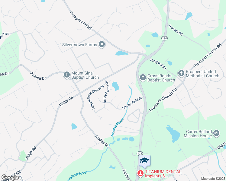 map of restaurants, bars, coffee shops, grocery stores, and more near 1643 Bailey Farms Drive in Lawrenceville