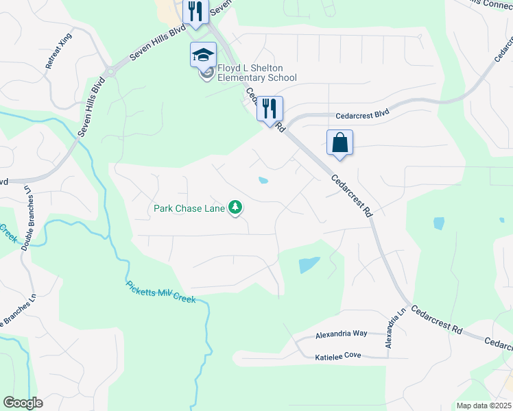 map of restaurants, bars, coffee shops, grocery stores, and more near 107 Longwood Crossing in Dallas