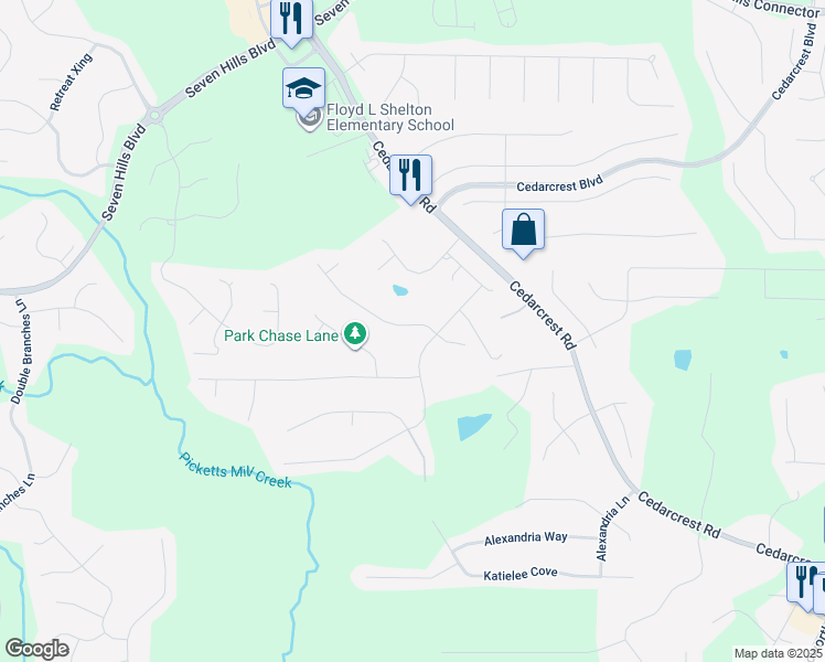 map of restaurants, bars, coffee shops, grocery stores, and more near 61 Longwood Crossing in Dallas