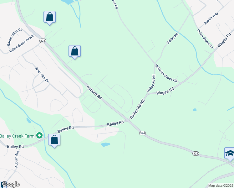 map of restaurants, bars, coffee shops, grocery stores, and more near 98 Longhorn Way in Gwinnett County