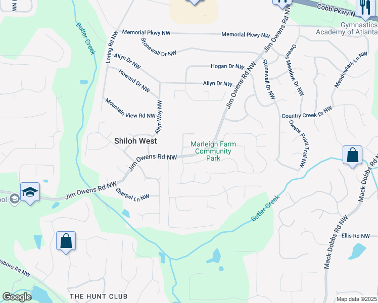 map of restaurants, bars, coffee shops, grocery stores, and more near 3699 Ives Court Northwest in Kennesaw