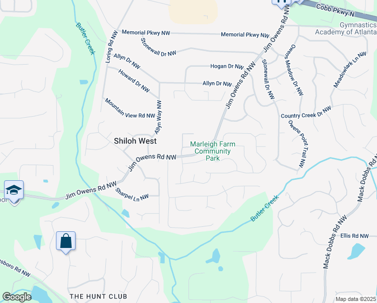 map of restaurants, bars, coffee shops, grocery stores, and more near 3699 Ives Court Northwest in Kennesaw