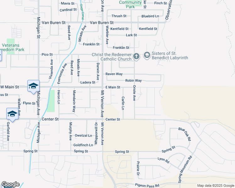 map of restaurants, bars, coffee shops, grocery stores, and more near 145 Carlota Way in Riverside