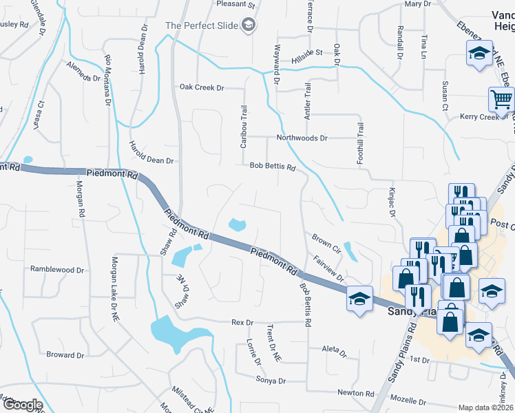 map of restaurants, bars, coffee shops, grocery stores, and more near 1537 Sprayberry Drive in Marietta