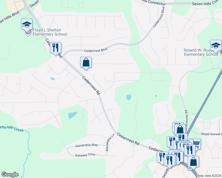 map of restaurants, bars, coffee shops, grocery stores, and more near 874 Cedarcrest Road in Dallas