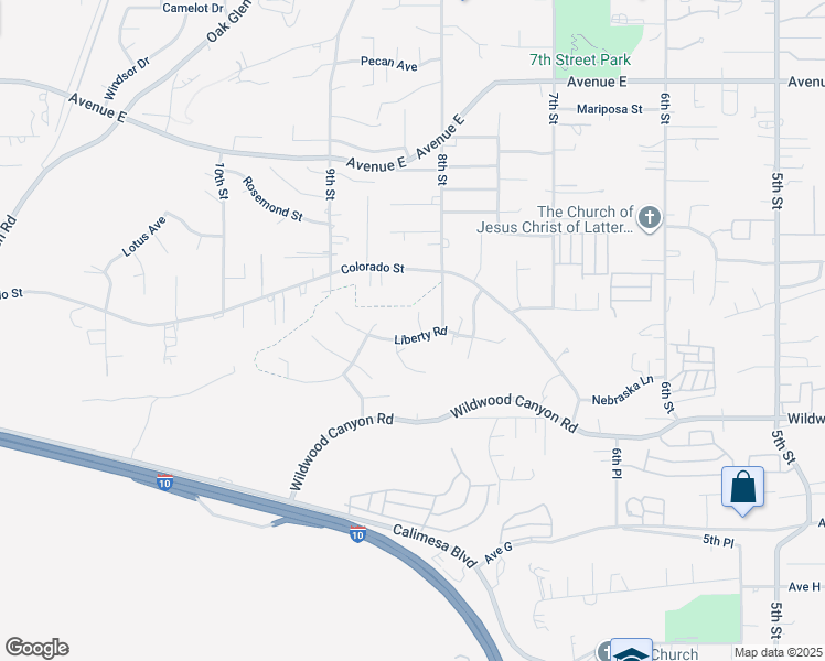 map of restaurants, bars, coffee shops, grocery stores, and more near 12944 Rhonida Fleming Court in Yucaipa