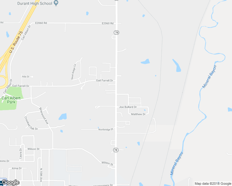 map of restaurants, bars, coffee shops, grocery stores, and more near 2863 North 1st Avenue in Durant