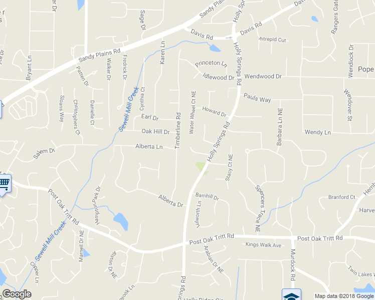map of restaurants, bars, coffee shops, grocery stores, and more near 2851 Frankie Lane in Marietta