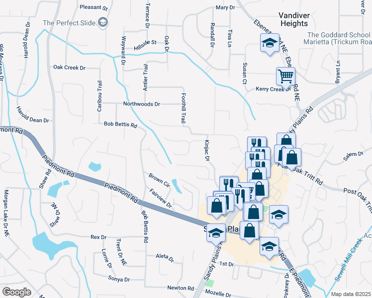 map of restaurants, bars, coffee shops, grocery stores, and more near 1819 Chasewood Park Drive in Marietta