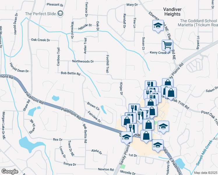map of restaurants, bars, coffee shops, grocery stores, and more near 1819 Chasewood Park Drive in Marietta