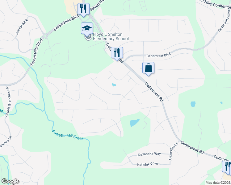 map of restaurants, bars, coffee shops, grocery stores, and more near 73 Longwood Crossing in Dallas