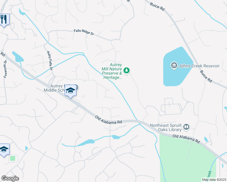 map of restaurants, bars, coffee shops, grocery stores, and more near 560 Brook Manor Drive in Alpharetta