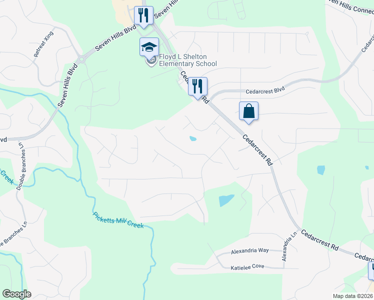 map of restaurants, bars, coffee shops, grocery stores, and more near 124 Longwood Crossing in Dallas