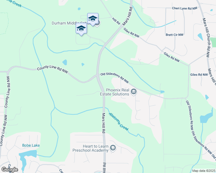 map of restaurants, bars, coffee shops, grocery stores, and more near 0 Mars Hill Road in Powder Springs