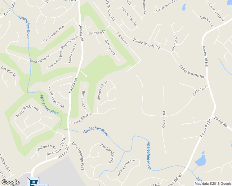 map of restaurants, bars, coffee shops, grocery stores, and more near 1021 Fairview Club Circle in Dacula