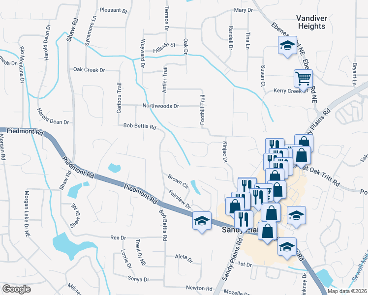 map of restaurants, bars, coffee shops, grocery stores, and more near 1776 Chasewood Park Lane in Marietta
