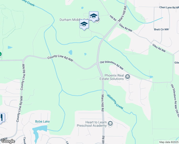 map of restaurants, bars, coffee shops, grocery stores, and more near 2796 County Line Road Northwest in Acworth