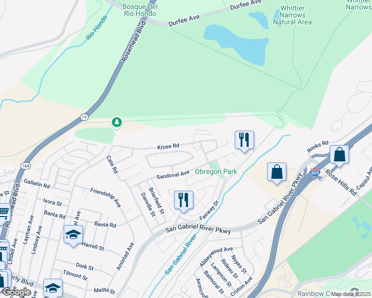 map of restaurants, bars, coffee shops, grocery stores, and more near 9311 Jan Court in Pico Rivera